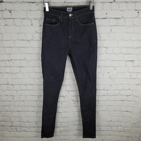 ASOS | dark wash skinny super hi-rise high waist stretch jeans - Picture 4 of 7